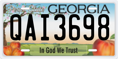 GA license plate QAI3698