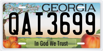 GA license plate QAI3699