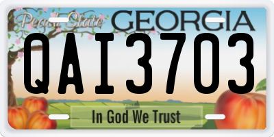 GA license plate QAI3703