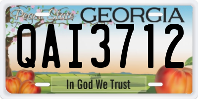 GA license plate QAI3712