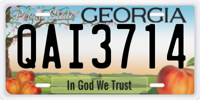 GA license plate QAI3714