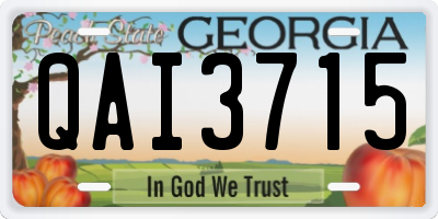 GA license plate QAI3715