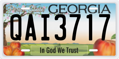 GA license plate QAI3717