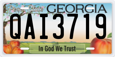 GA license plate QAI3719