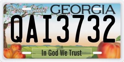 GA license plate QAI3732