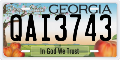 GA license plate QAI3743