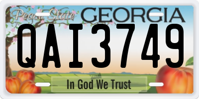 GA license plate QAI3749