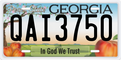 GA license plate QAI3750
