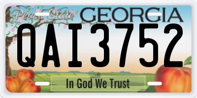 GA license plate QAI3752
