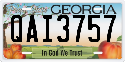 GA license plate QAI3757