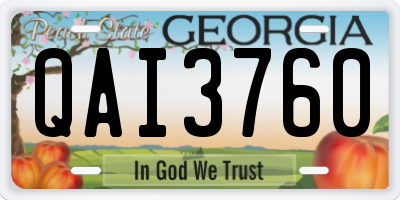 GA license plate QAI3760