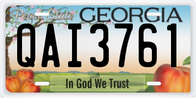 GA license plate QAI3761