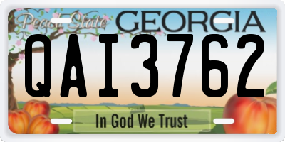 GA license plate QAI3762