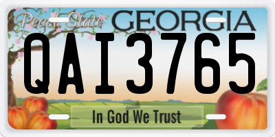 GA license plate QAI3765