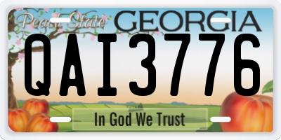 GA license plate QAI3776