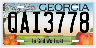 GA license plate QAI3778