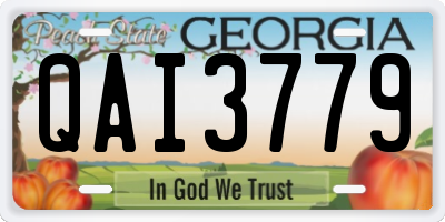 GA license plate QAI3779
