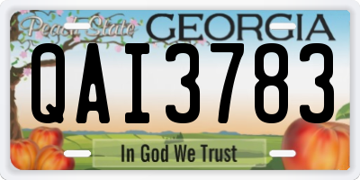 GA license plate QAI3783