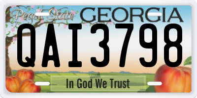 GA license plate QAI3798