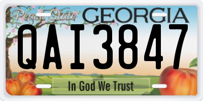 GA license plate QAI3847