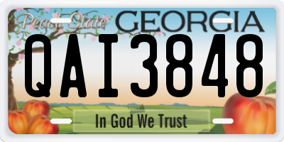 GA license plate QAI3848