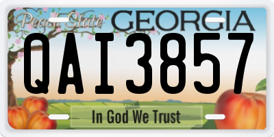 GA license plate QAI3857
