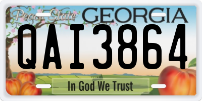 GA license plate QAI3864