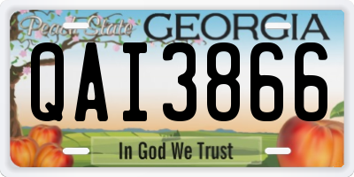 GA license plate QAI3866