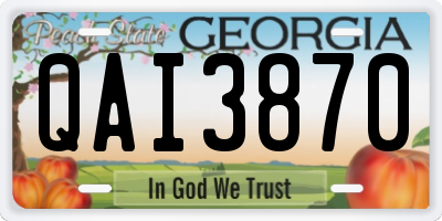 GA license plate QAI3870