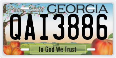 GA license plate QAI3886