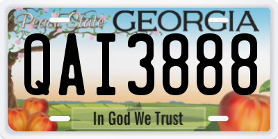 GA license plate QAI3888
