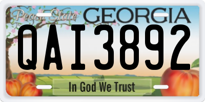 GA license plate QAI3892