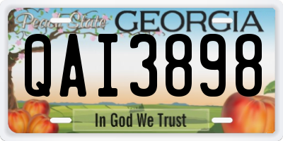 GA license plate QAI3898