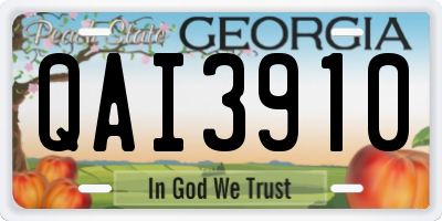 GA license plate QAI3910
