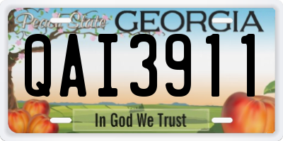 GA license plate QAI3911