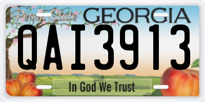 GA license plate QAI3913