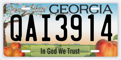 GA license plate QAI3914