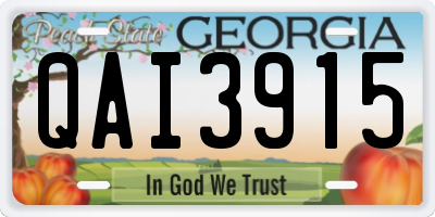 GA license plate QAI3915