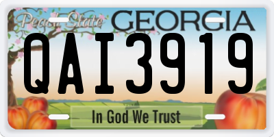 GA license plate QAI3919