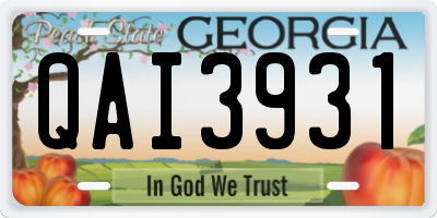 GA license plate QAI3931