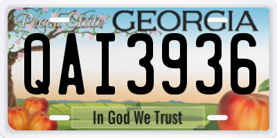 GA license plate QAI3936