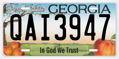 GA license plate QAI3947