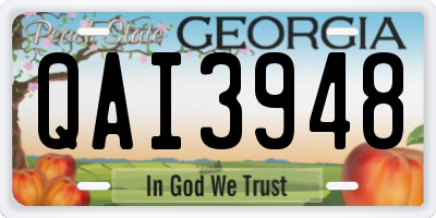 GA license plate QAI3948