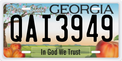 GA license plate QAI3949