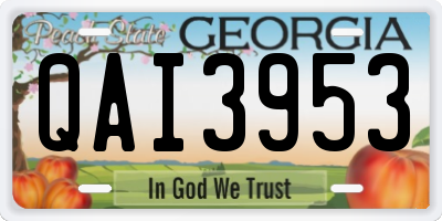 GA license plate QAI3953