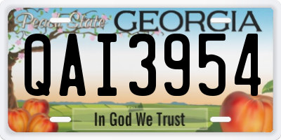 GA license plate QAI3954
