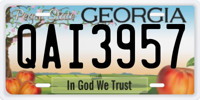 GA license plate QAI3957
