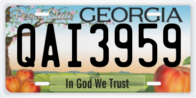 GA license plate QAI3959