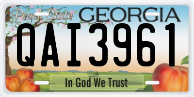 GA license plate QAI3961