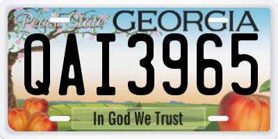GA license plate QAI3965